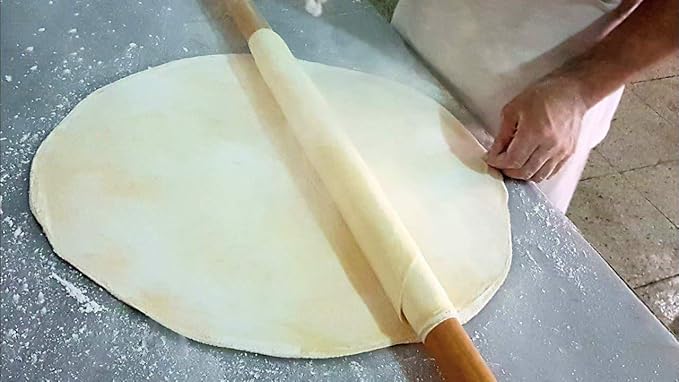 Rolling Pins for Baking Pizza and Dough, Hardwood Sturdy Handle Pasta Roller, Pizza Rolls Dough Roller, Kitchen Utensil Tools (31 in x 0.58 in)