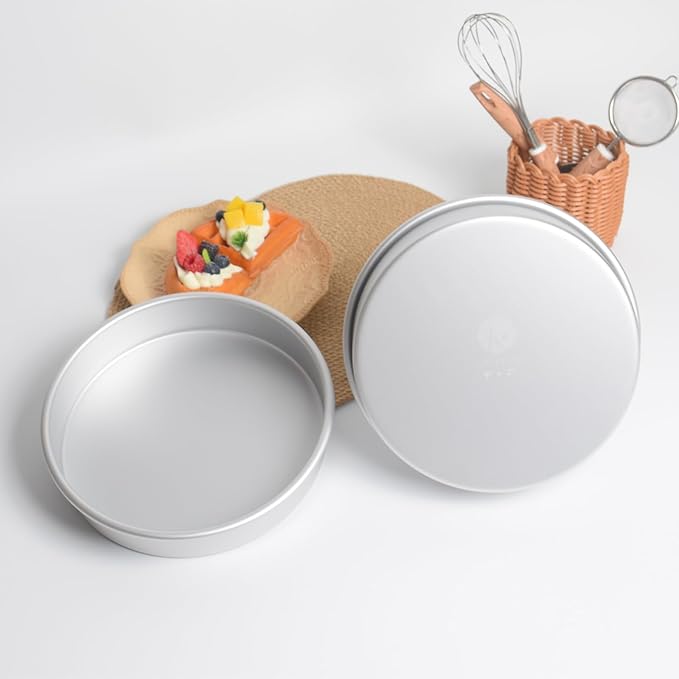 9×2 round Cake Pans Set of 2,Aluminum cake tin baking pan for birthday cake party (9×2 round Cake Pan, Set of 2)
