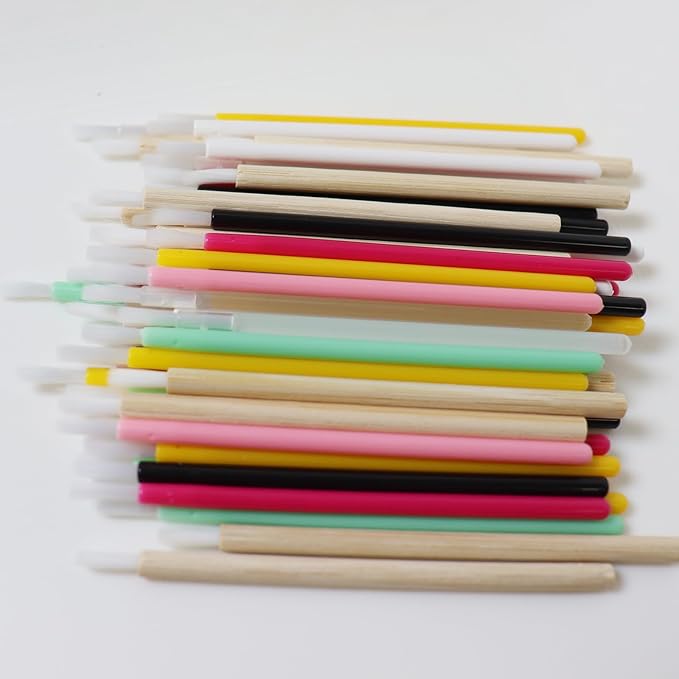 PYO Cookie Paint Brush Disposable Lip Brushes Mini Paint Brush Cookies Disposable Nail Polish Brush Paint Your Own Cookie Food Safe Paint Brushes Mini Paint Brushes Cookies (25, Wooden)