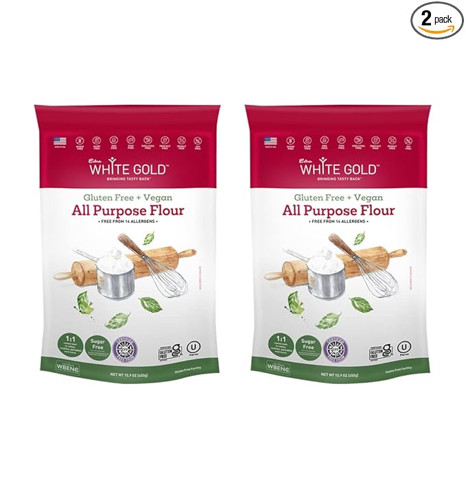 Extra White Gold All Purpose Flour - Gluten Free Flour Blend for Baking and Cooking - Kosher, Vegan, Soy Free, Nut Free, Dairy Free - 15.9 Ounces (2 Pack)