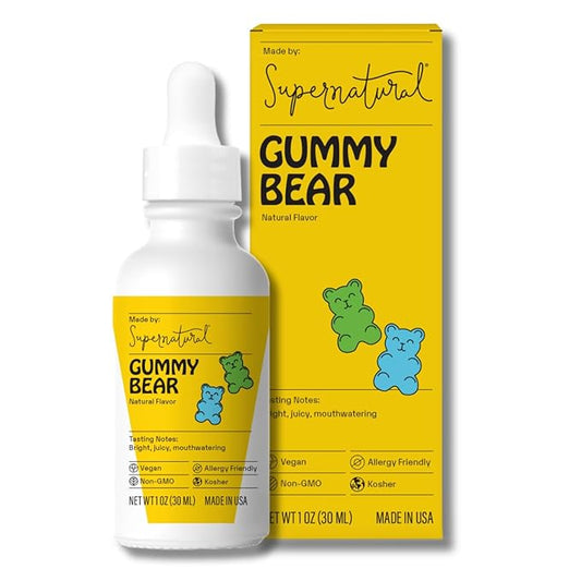 Supernatural Natural Flavors, Gummy Bear - Vegan, Non-GMO, Non-Synthetic, Unsweetened, Concentrated. 30ml/1oz.