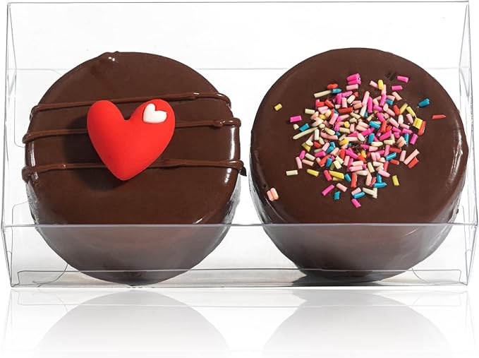 100 Pack Clear Macaron Boxes for 2 Small Plastic Chocolate Covered Ore Boxes 4.17 x 2.16 x 1.37 Inches for Wedding Bridal Shower Baby Shower Party Favors Small Bakery Boxes Pastry Treat Boxes