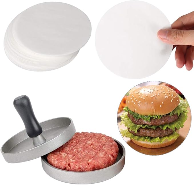 Hamburger Patty Paper Round 5.5 Inch, Set of 200, Non Stick Patty Paper Sheets for Burger Press, Patty Serperate and Cake Baking(4.5/6/7/8/9/10/12inch Available)