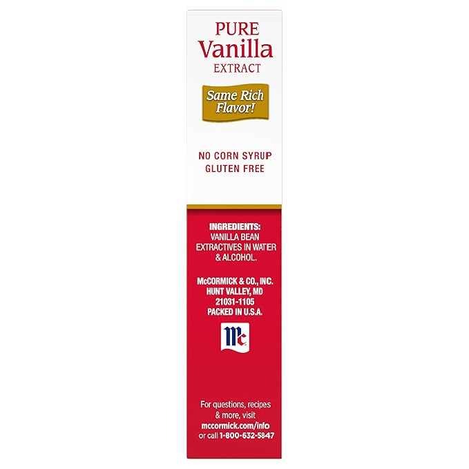 McCormick Vanilla Extract, Pure, No Corn Syrup, Gluten Free, Rich, Sweet Flavor and Aroma for Baking and Savory Dishes, 2 fl oz