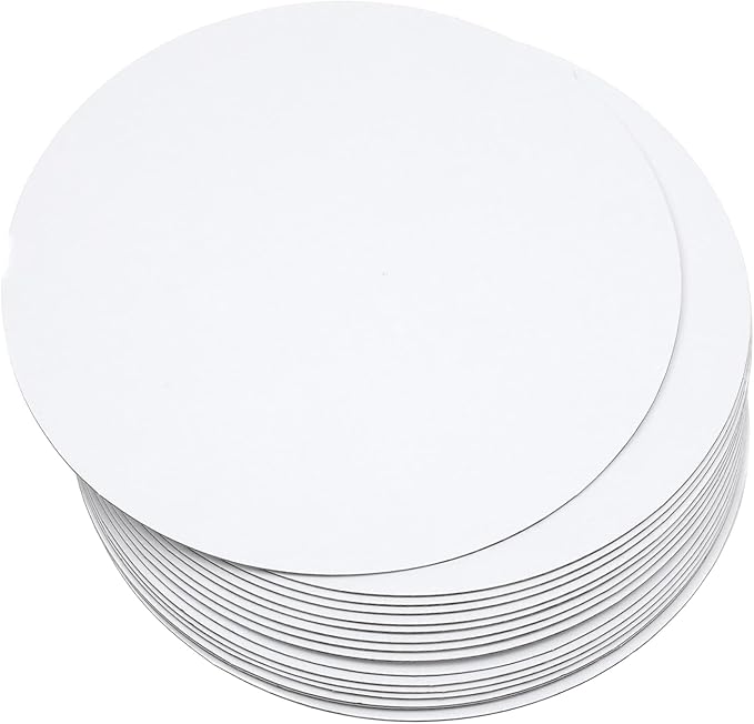qiqee 40-Packs Cake Boards Round 10 Inch White Circles Rounds Base Food-Grade Cardboard Cake Plate (Thinner But Stronger)