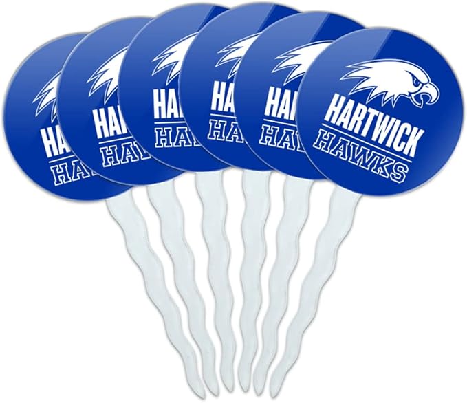 Hartwick College Primary Logo Cupcake Picks Toppers Decoration Set of 6