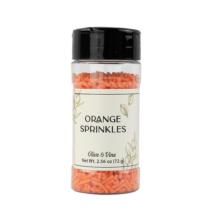 Olive & Vine Orange Sprinkles, For Baking & Desserts, Rich Tradition, Authentic Taste, For Global Recipes (2.56 Ounce)