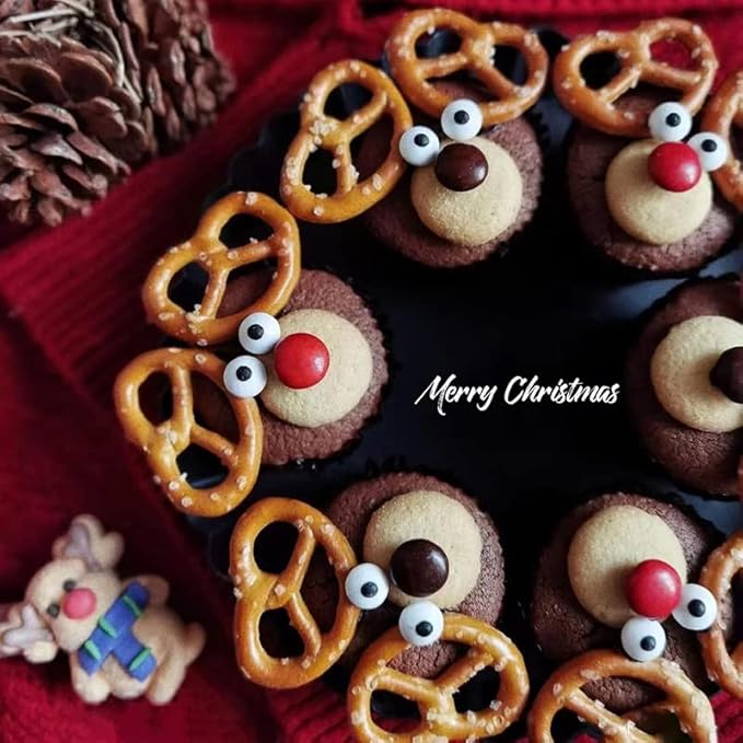 Christmas Candy Eyeballs Eyes Cake Cupcake Toppers 120g/ 4.2oz Cookie Decorations Edible Dessert Sprinkles for Thanksgiving Day Christmas Cake Cupcakes Decoration
