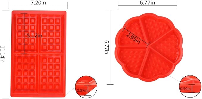 Silicone Waffle Mold - Muffin Pan, Cake Chocolate Baking Tray for Candy Soap - Flower/Square Shape