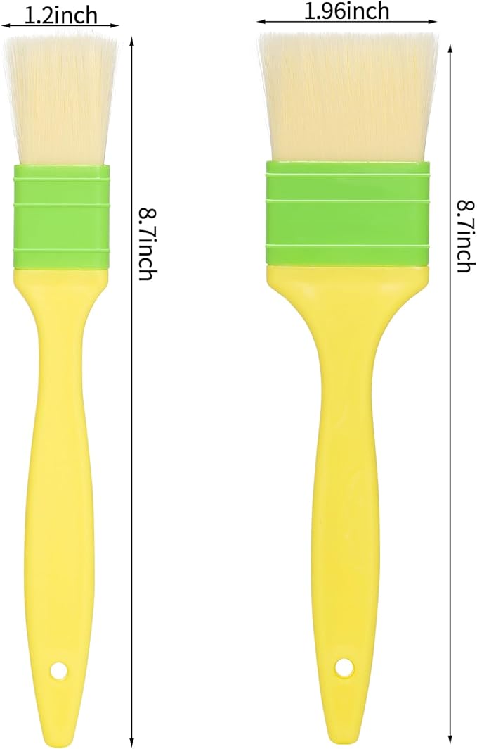 Pastry Brushes Basting Oil Brush for Spreading butter, oil, or egg wash,Cooking Baking BBQ Oil Brush (2, 1in, 2in)