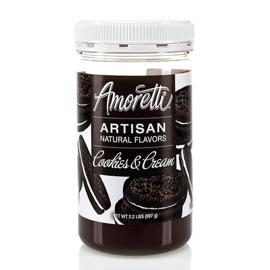 Amoretti - Natural Cookies & Cream Artisan Flavor Paste, 2.2 lbs, Perfect For Ice Cream, Beverages, Cakes, and more, Preservative Free, Vegan, Gluten Free, No Artificial Sweeteners, Highly Concentrated