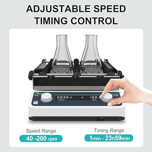 JOANLAB Lab Orbital Shaker Mixer 40-200rpm Adjustable, Timed and Continuous Modes,Digital Orbital Rotator Shaker (OS-20PRO)