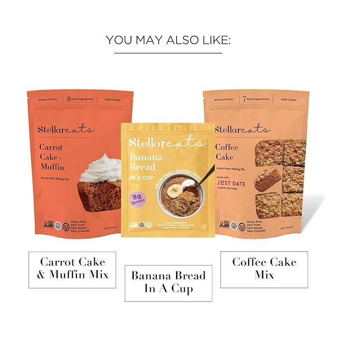 Stellar Eats Grain-Free Banana Bread & Muffin Baking Mix | Gluten-Free, Dairy-Free, Plant-Based, Paleo-Friendly, Naturally Sweet with Coconut Sugar | Almond Flour-Based | 2 Pack