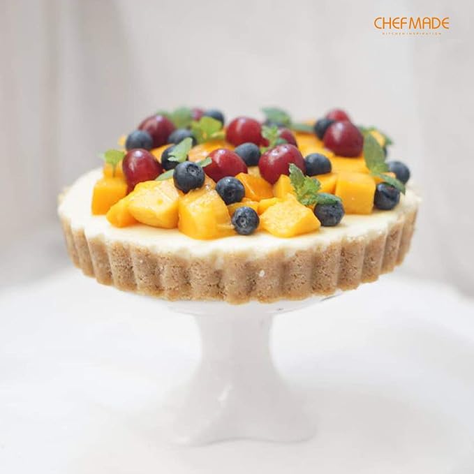 CHEFMADE Tart Pan, 7-Inch with Removable Loose Bottom Non-Stick Round Quiche Bakeware for Oven and Instant Pot Baking (Champagne Gold)