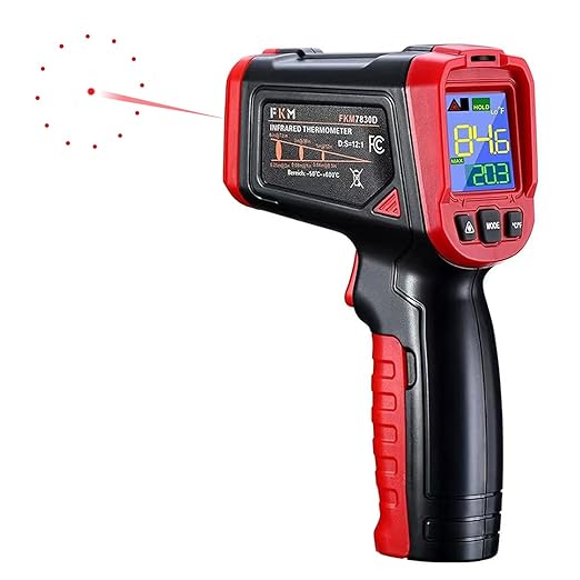 Infrared Thermometer Gun- FKM Digital Temperature Gun with Patented Circular Laser, Non Contact Laser Thermometer Gun for Cooking/Ovens/Home Repairs, -58℉~1022℉ (-50℃-550℃), Not for Use on Humans…