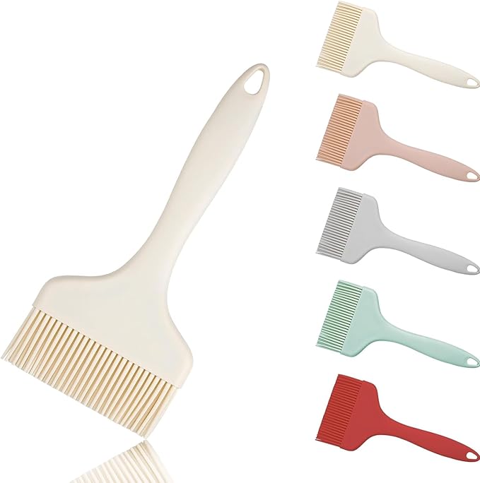 Extra Large Pastry Brush-Silicone Basting Brush for Cooking,Heat Resistant Food Brush for BBQ,Dishwasher Safe Grill Brush (White)