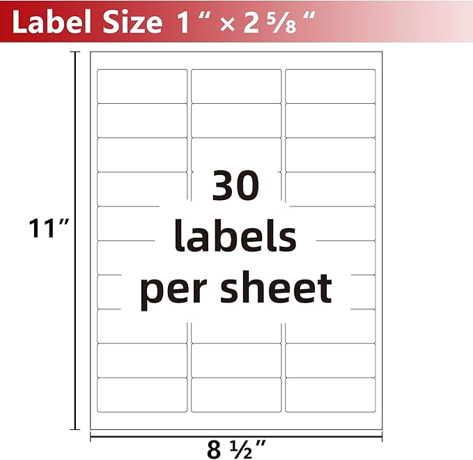 Printable Address Labels 1" x 2-5/8",300 Total (30 per Sheet),Personalized Return Address,Mailing Labels,Custom Stickers for Envelopes & Packages