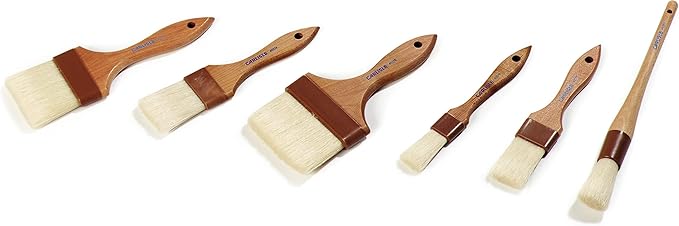 SPARTA 4037600 Boarhair Basting Brush, Flat Brush with Flat Brushhead, 9.25"L x 4"W, Wood Handle