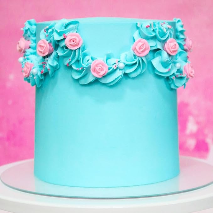 Sprinkle Pop Briar Rose Princess Sprinkle Mix| Pink and Blue Sprinkles with ~12 Hand Piped Royal Icing Roses| Birthday Sprinkles Made in USA for Decorating Cake Cupcakes Donuts Cookies Ice Cream, 4oz