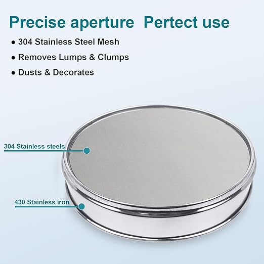 304 Stainless Steel Lab Sieve Screen Mesh, 1800 Mesh(0.0085mm) Aperture Test Sieve, 12Inch(30cm) Diameter Economy Standard Analysis Sample Test Sieves for Industrial Laboratory Homes