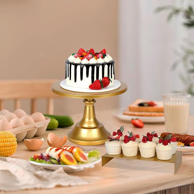 3 Pcs Metal Cake Stand Set 8/10/12 inch Dessert Table Display Perfect for Baby Shower Wedding Birthday (gold)