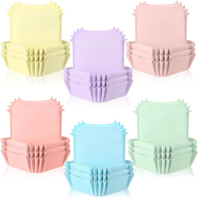 LemonRoad 300pcs Coated Paper Cupcake Liners for Baking Colorful Greaseproof Baking Cup for Muffin Dessert Candy Biscuit Cookies Brownie Wedding Birthday Party Baby Shower(Colorful,Square)