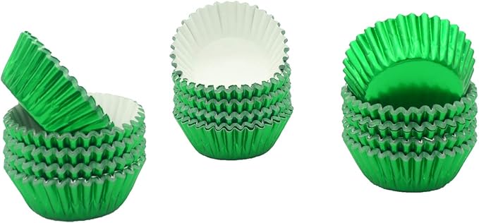 Mini Green Foil Cupcake Liners Muffin Baking Cups for Party and More, 300-Count