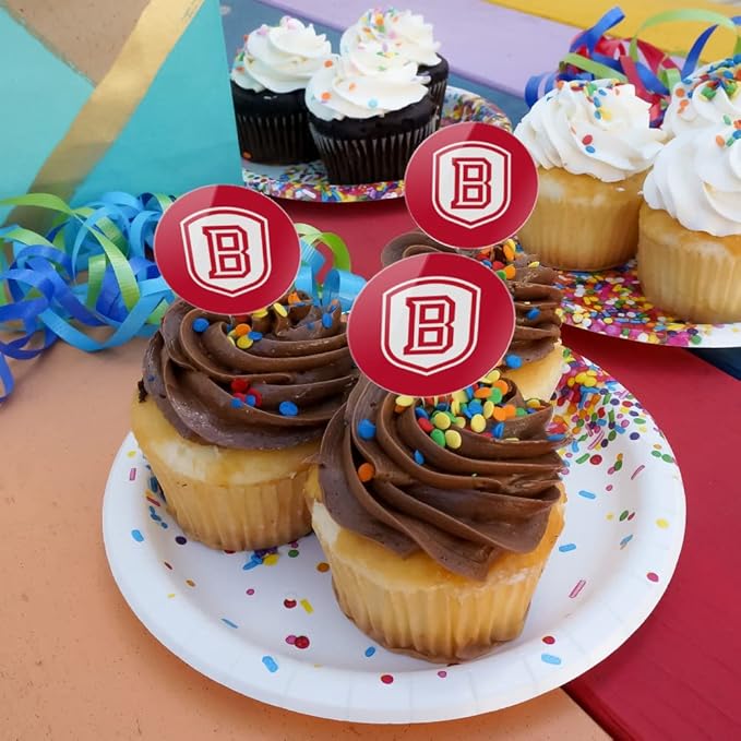 Bradley University Primary Logo Cupcake Picks Toppers Decoration Set of 6