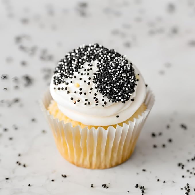 Olive & Vine Black Nonpareils, For Baking & Decorating, Authentic Taste, For Global Recipes (6.56 Ounce)