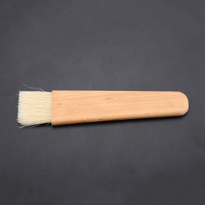 Wooden Baking Cooking Basting Brush Heat Resistant Pastry BBQ Marinade Brushes Cakes Meat Desserts Oil Sauce Butter Kitchen Tool(Flat Handle)