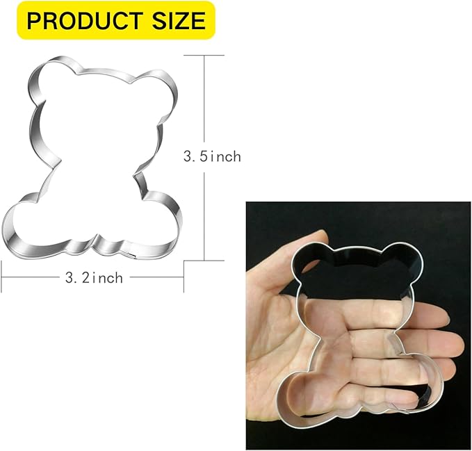 Bear Cookie Cutter-3.5 Inch-Diswasher Safe-Biscui Cookie Cutter Fondant Mold for Baking