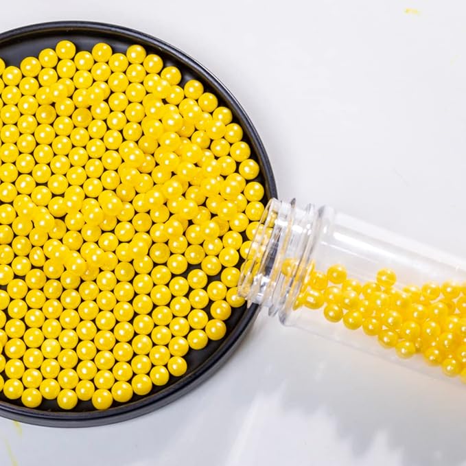 Yellow Sprinkles Edible Pearls,Cake Sprinkles 130g 4.6OZ,Cookie Sprinkles,Sugar Pearl, Edible Candy Pearls for Cake Cupcake Decorationg (7mm-yellow)