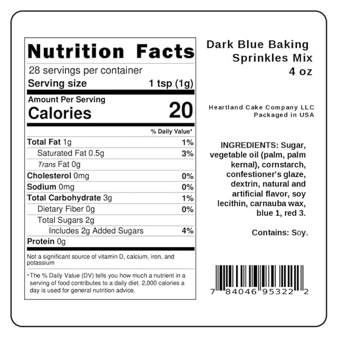 Navy Blue Sprinkles for Baking Cakes, Cupcakes, Cookie Decorations, Ice Cream and Donut Toppings Edible Decorating Baking Supplies - 4 oz package (Navy Blue)