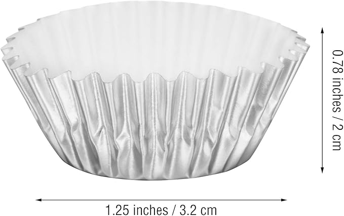 Sumind 400 Pieces Mini Foil Cupcake Liners, Metallic Baking Cups, Disposable, Silver, Various Occasions