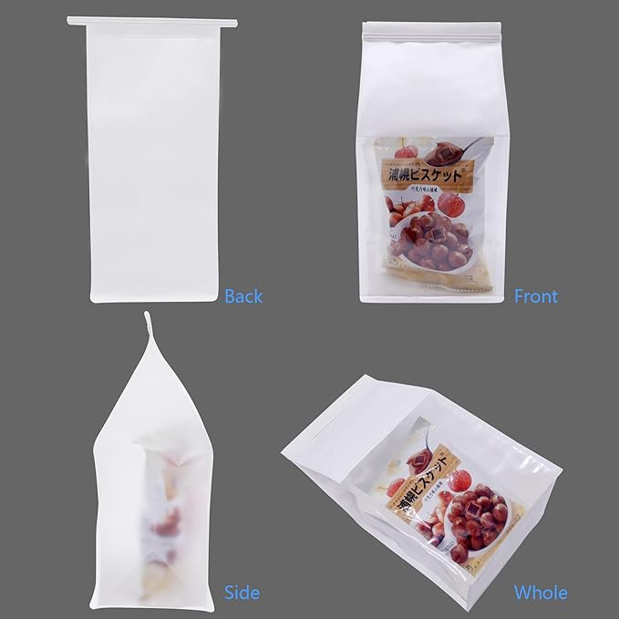 25Pcs 5.1x4.3x11 Inche Extra Thick Paper Bread Bags for Homemade with Window & Twist Tie - Ideal for Sourdough Bread, Bakery, Baked Goods, Pastry & Cookie Packaging, White Kraft, Flat Bottom