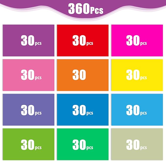 360 Pcs Colored Label Stickers,12 Colors 3" x 2" Color Coding Labels, Home Moving Labels, Name Sticker