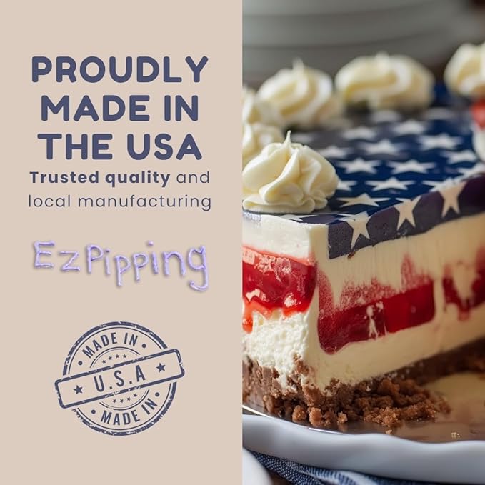 EZ Piping Reusable Round Decorating Tip #4 – 20 pieces – Standard Size (Base Ø 0.75", Height 1.25") – Fits Wilton & Ateco Couplers – Lightweight FDA HDPE Icing Nozzle – Made in USA – Cake Tool