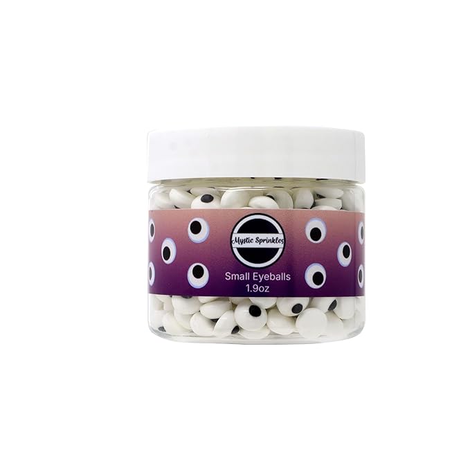 Mystic Sprinkles Halloween Candy Shape Sprinkles (Small Eyeballs, 2oz Jars)