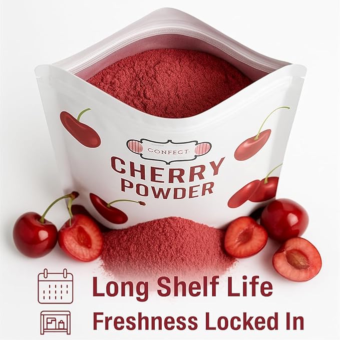 Confect Cherry Powder | Pure & Natural Fruit Powder for Smoothies, Baking, Beverages, Juices, Tea & DIY Recipes | Vegan, Gluten-Free, No Added Sugar – 4 OZ