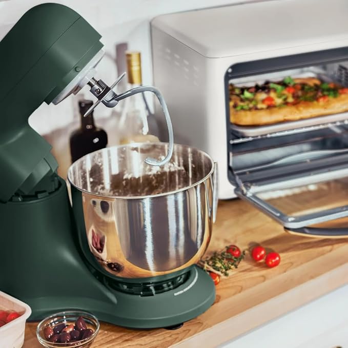 Beautiful 5.3QT 300W Stand Mixer with 12 Speeds, Tilt-Head, Splash Guard & Dishwasher-Safe Accessories, Soft Matte Finish – Mixes Up to 9 Dozen Cookies, Includes Dough Hook & Whisk (Thyme Green)