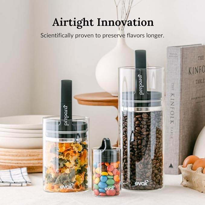 Prepara Evak Compact Glass Food Storage, Mini, Black