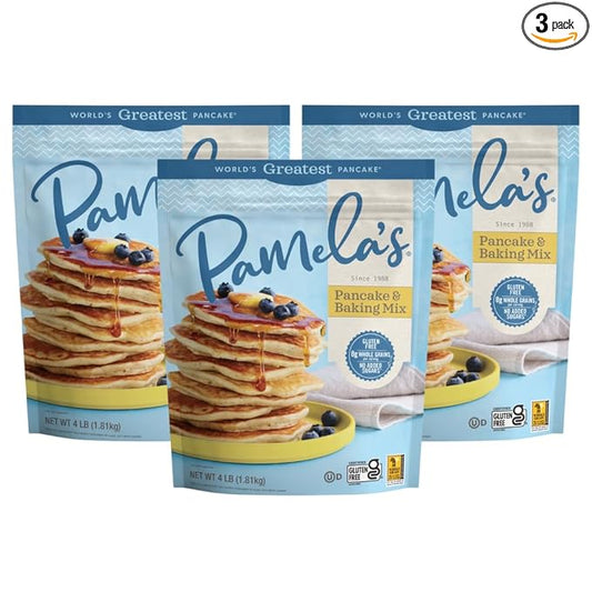 Pamela's Products Gluten Free Baking and Pancake Mix, 4-Pound Bags (Pack of 3)