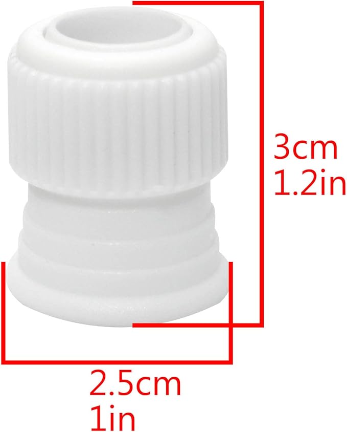 Plastic 10 Pcs Standard Couplers Cake Decorating Pipe Tip Couplers for Icing Nozzles, White