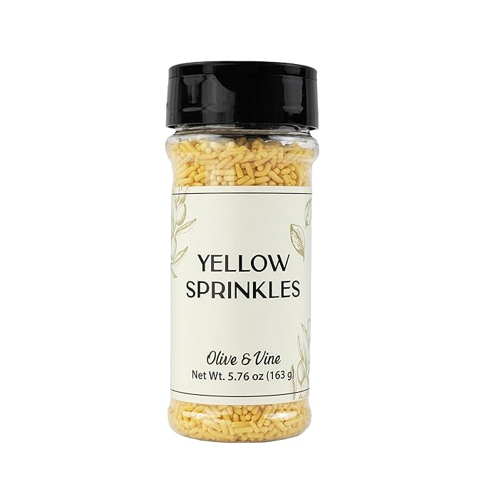 Olive & Vine Yellow Soft Sprinkles, Subtle Sweetness, For Baking & Desserts, Rich Tradition, Authentic Taste, For Global Recipes (5.76 Ounce)