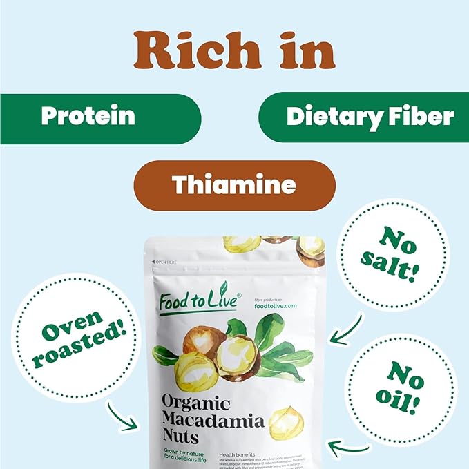 Organic Dry Roasted Whole Macadamia Nuts, 1.5 Pounds – Unsalted, Delicious and Nutritious Snack Made from Premium Non-GMO Nuts, Perfect for Keto and Paleo Diet. Rich Butter Flavor. Kosher, Vegan