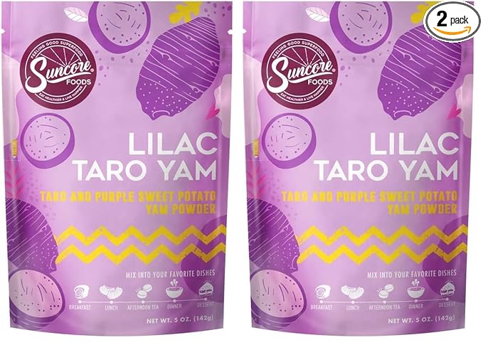 Suncore Foods Lilac Taro Yam Powder, Light Purple Food Coloring Powder, Gluten-Free, Non-GMO, 5oz (2 Pack)