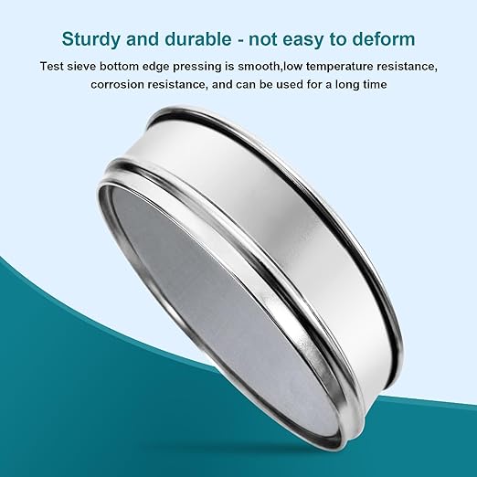304 Stainless Steel Lab Sieve Screen Mesh, 200 Mesh (0.075mm) Aperture Test Sieve, 12Inch(30cm) Diameter Economy Standard Analysis Sample Test Sieves for Industrial Laboratory Homes