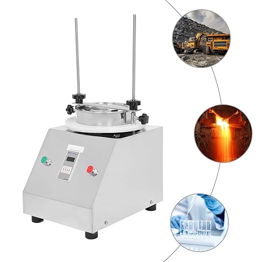Lab Sifter Shaker, 125W Electric Vibrating Screen Sieve Shaker Machine with 304 Stainless Steel Body, 1-7 Layer Sieves Capacity & Timer Function for Sample Particle Liquid Powder