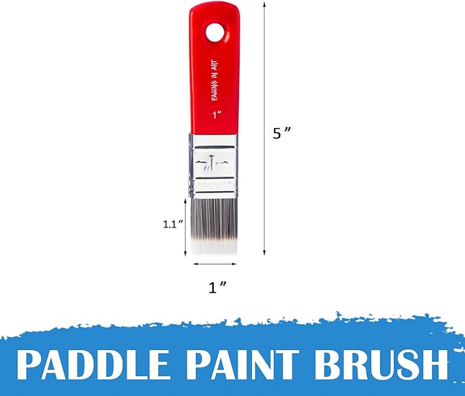 Falling in Art Flat Paddle Paint Brush, Scale Brush for Oil and Acrylic Paints,1 Inch