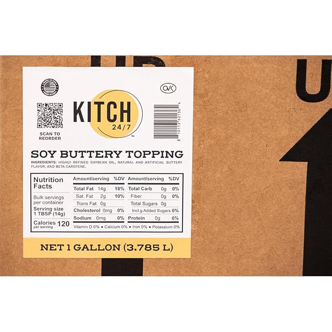 Kitch 24/7 Soy Buttery Topping, 1 Gallon, Food Service Bulk Pack Pack-4